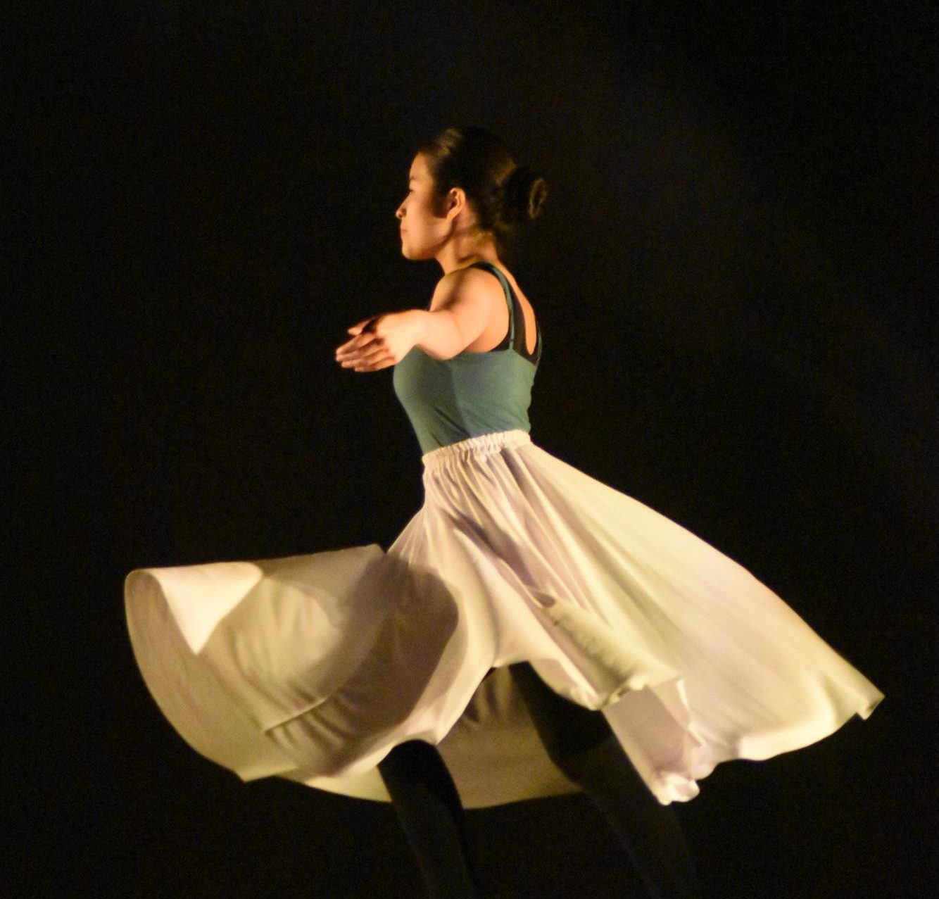 Lesly Alcocer leaps in the air as she performs an ecstatic deep dance to the song "All for Us" by Labrinth & Zendaya.